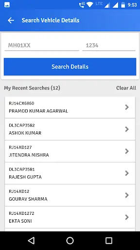 RTO Vehicle Information App screenshot 2