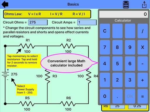 Simple Circuit Builder, Series Parallel Resistors screenshot 3
