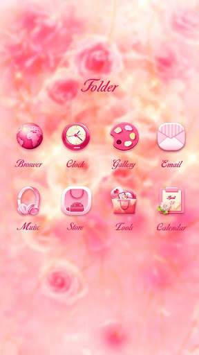 Pink Flower Go Launcher Theme screenshot 4