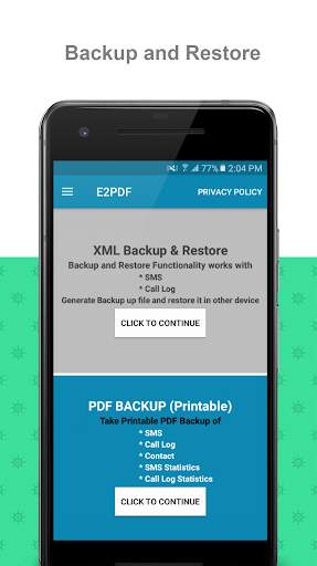 E2PDF SMS Call Backup Restore скриншот 1