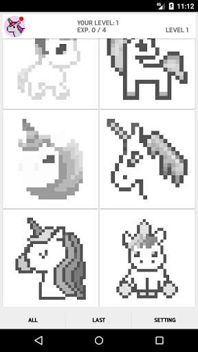 Coloring by numbers unicorns pixel screenshot 2