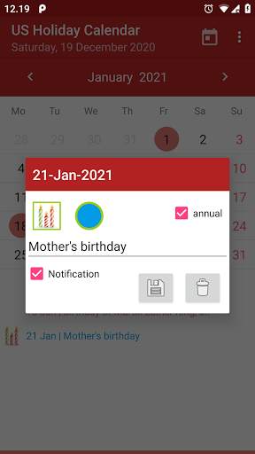 US Holiday Calendar скриншот 3