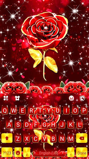 Red Lux Rose Keyboard Background screenshot 5