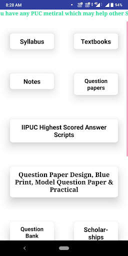 PUC NOTES  Question Papers Textbooks Results screenshot 4