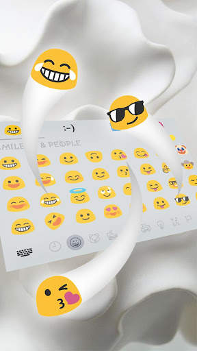Pearl white & emoji pro keyboard theme screenshot 3