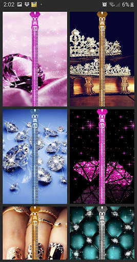 Diamond Zipper Lock Screen screenshot 1