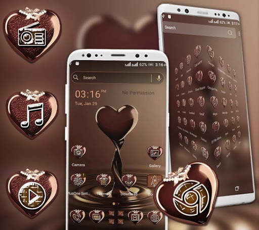 Chocolate Love Heart Launcher Theme screenshot 3