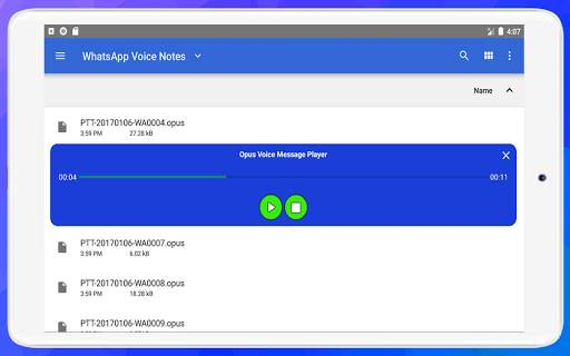 Opus Player - Audio Messages Player 6 تصوير الشاشة