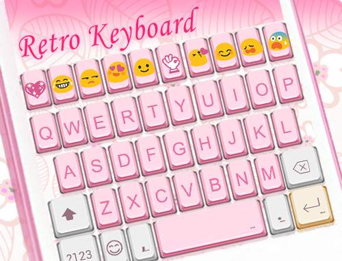 Retro Pink Emoji Keyboard Skin screenshot 6