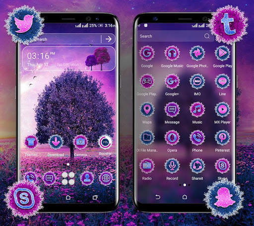 Purple Tree Flowers Theme screenshot 5