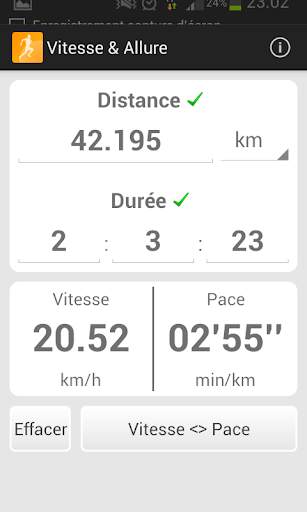 Calculer sa Vitesse et Allure screenshot 1