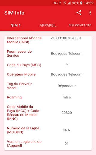 Carte SIM Info screenshot 10
