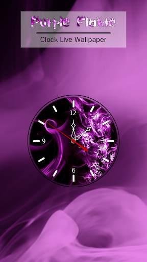 Purple Flame Clock Live Wallpaper screenshot 3