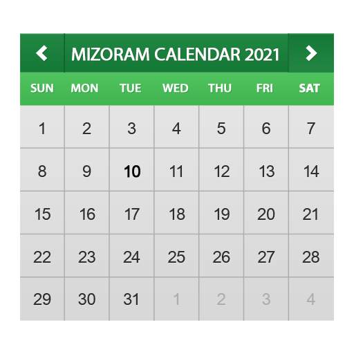 Mizoram Calendar 2021 10.0