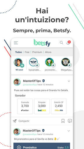 Betsfy – il social network dei pronostici sportivi screenshot 1