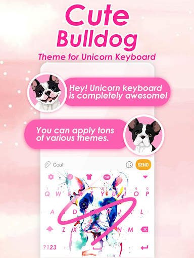 Cute Bulldog Emoji Keyboard Theme screenshot 1
