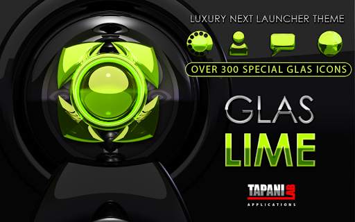 Next Launcher Theme glas lime screenshot 9