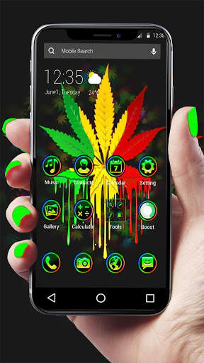 Neon Colorful Weed Smoke APUS Launcher Theme screenshot 1