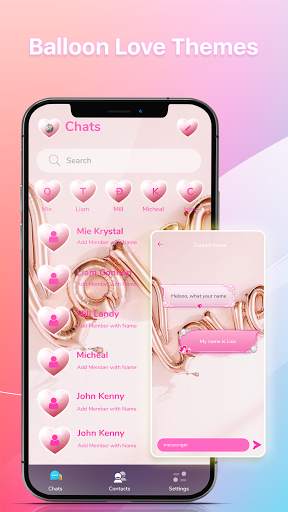 Red Love Theme Message - New Messenger screenshot 4
