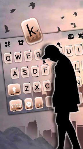 Lonely Man कीबोर्ड पृष्ठभूमि स्क्रीनशॉट 2