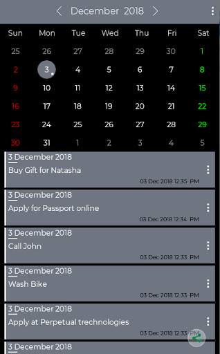 Calendar Notes - Multiple Notes Per day скриншот 1