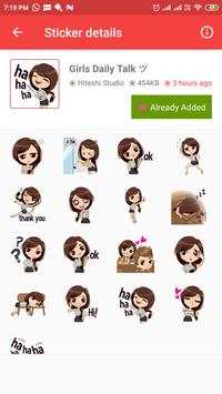 Girl Boy Daily Chat Sticker Packs : WAStickerApps screenshot 1