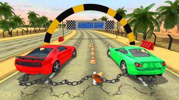 Impossible Chained Cars: Crazy Break Chain Rivals screenshot 1