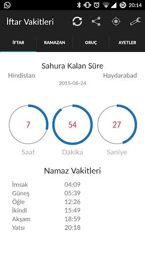 İftar ve Namaz Vakitleri скриншот 1