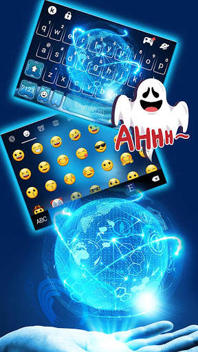 Futuristic Globe Tech Keyboard Theme screenshot 4