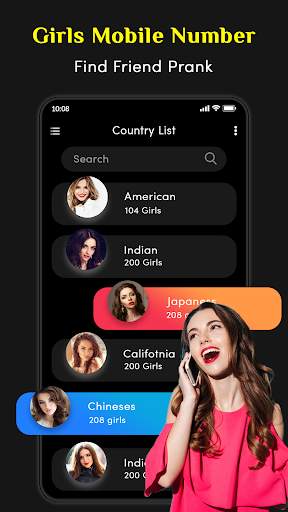Girl Mobile Number Prank - Girl Chat for Whatsapp screenshot 1