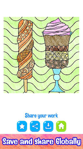 Ice Cream Paint by Numbers - Food Coloring Pages 7 تصوير الشاشة