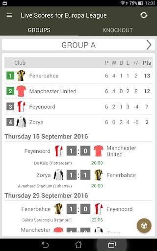 Live Scores for Europa League screenshot 9