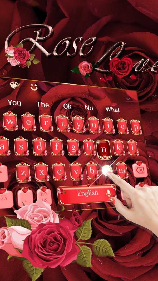 Red Rose Diamond Keyboard Theme screenshot 1