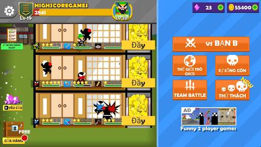Nhảy Ninja trận chiến 2 người screenshot 6
