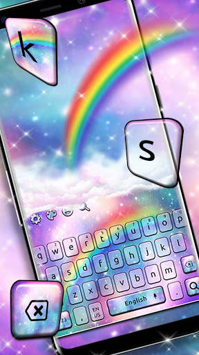 Rainbow Galaxy Keyboard Theme screenshot 1