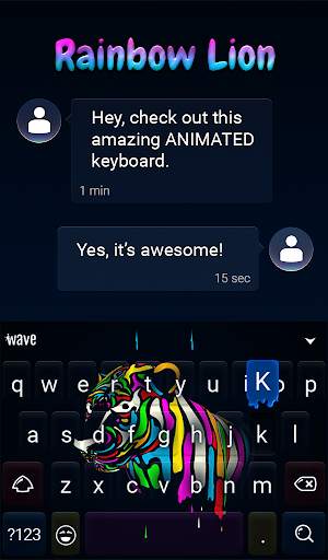 Rainbow Lioness Animated Keyboard   Live Wallpaper screenshot 3