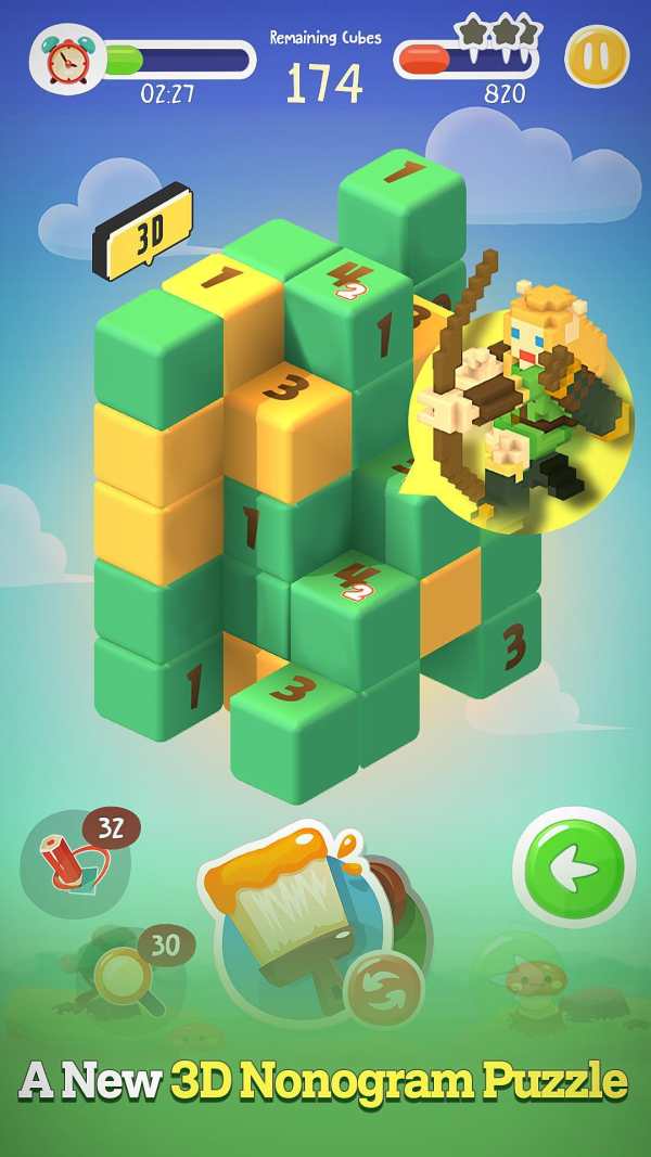 SnowCube : 3D Nonogram screenshot 1