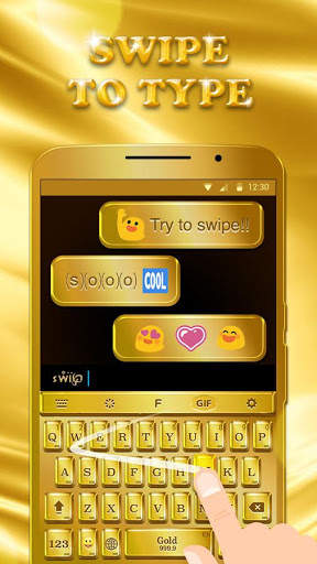 Luxury Golden Keyboard Theme for Android screenshot 4