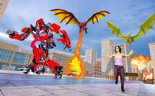 Flying Dragon Robot Transforming: Robot Wars Games screenshot 1