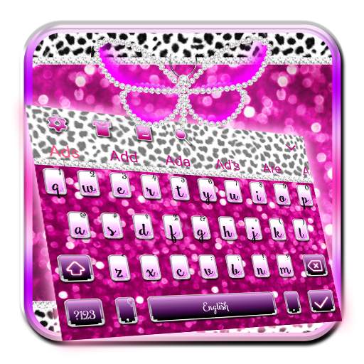 Pink Glitter Diamond Butterfly Keyboard 10001009