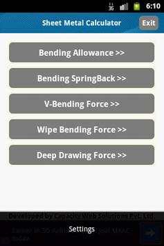Sheet Metal Calculator screenshot 1