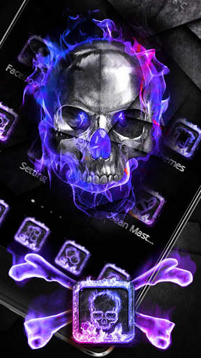 Flaming Violet Skull Theme screenshot 3