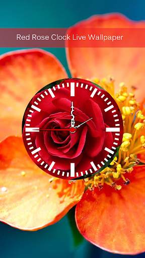 Red Rose Clock Live Wallpaper screenshot 5
