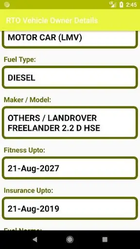 RTO Vehicle Owner Details 3 تصوير الشاشة