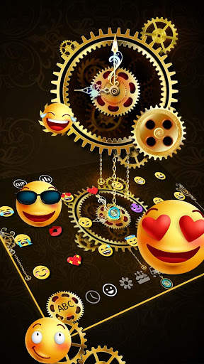 Clock Luxury Gold Keyboard Theme स्क्रीनशॉट 3