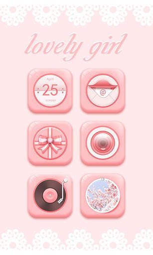 Lovely  Girl Go Launcher Theme screenshot 1