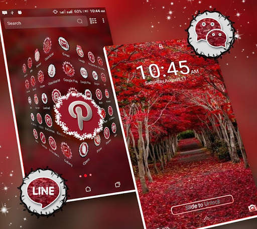 Red Leaves Launcher Theme screenshot 5