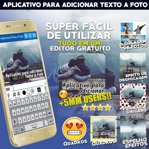 Adicionar Texto & Adesivos a fotos App 🇧🇷(2020) screenshot 1