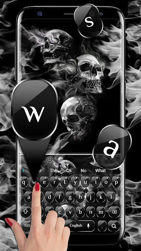 Black Death Reaper Skull Keyboard Theme screenshot 2