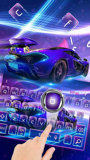 Neon Shiny Sports Car Keyboard Theme स्क्रीनशॉट 1